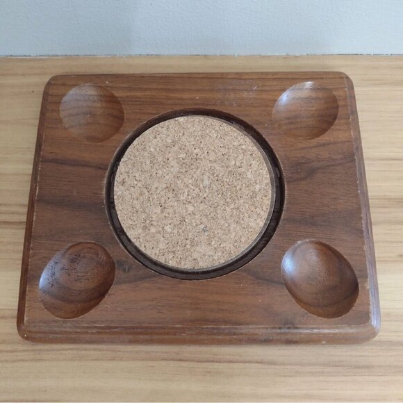 Vintage Fairfax USA Wooden 4 P*pe Rack Stand W/ Tobacco Humidor - Picture 9 of 14